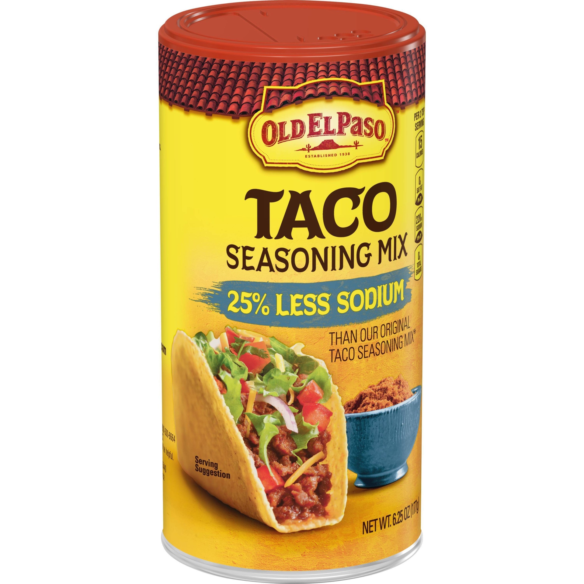 slide 1 of 1, Old El Paso Reduced Sodium Taco Seasoning Mix , 6.25 oz