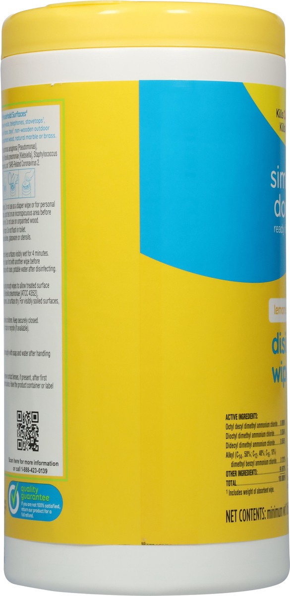 slide 7 of 9, Simply Done Disinfecting Wipes - Lemon Scent, 75 ct