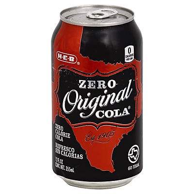 slide 1 of 1, H-E-B Zero Original Cola - 12 oz, 12 oz