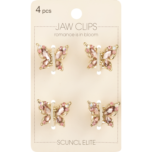 slide 1 of 1, scnci Elite Jaw Clips Butterflies, 4 ct