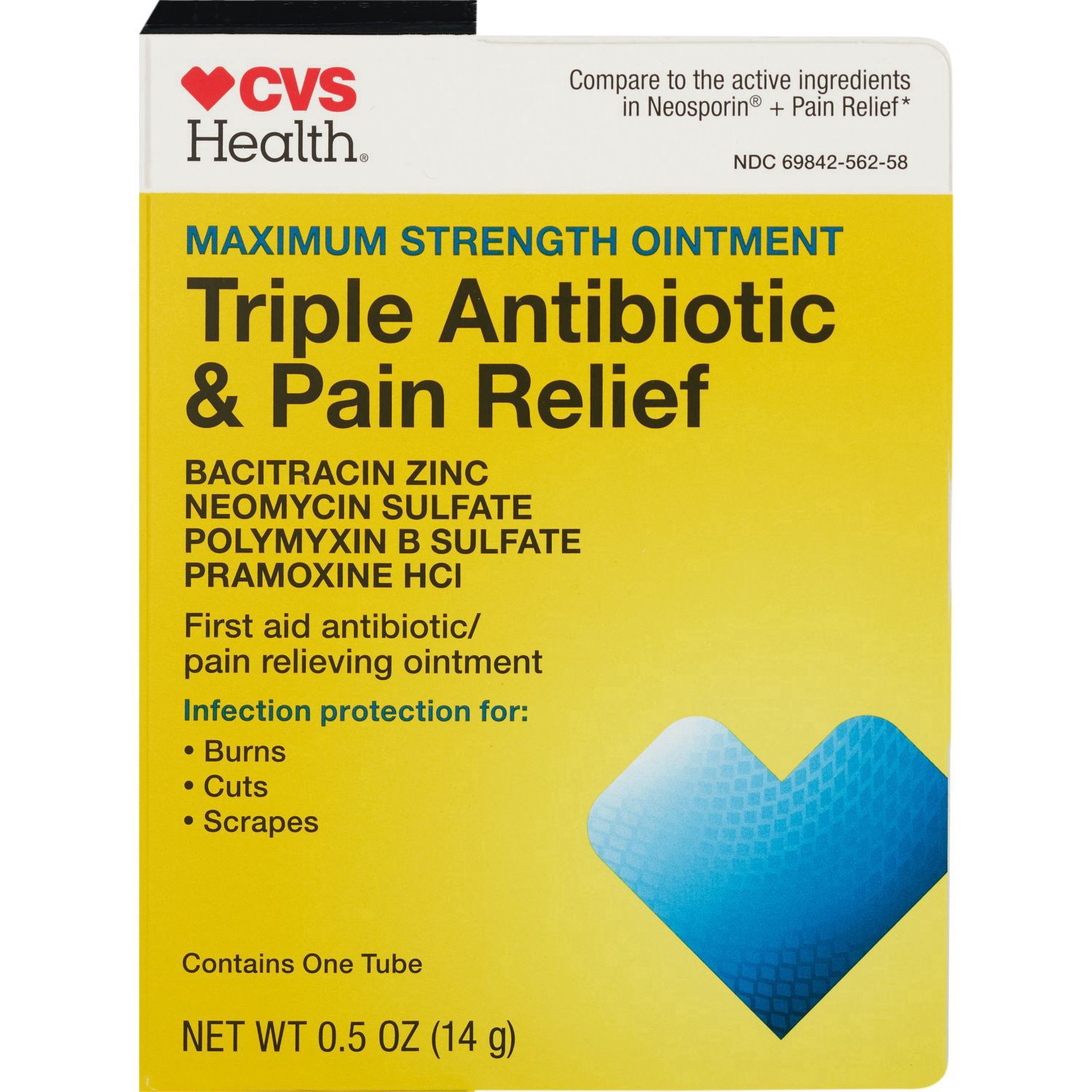 slide 1 of 1, CVS Health Triple Antibiotic & Pain Relief Maximum Strength Ointment, .5 Oz, 0.5 oz
