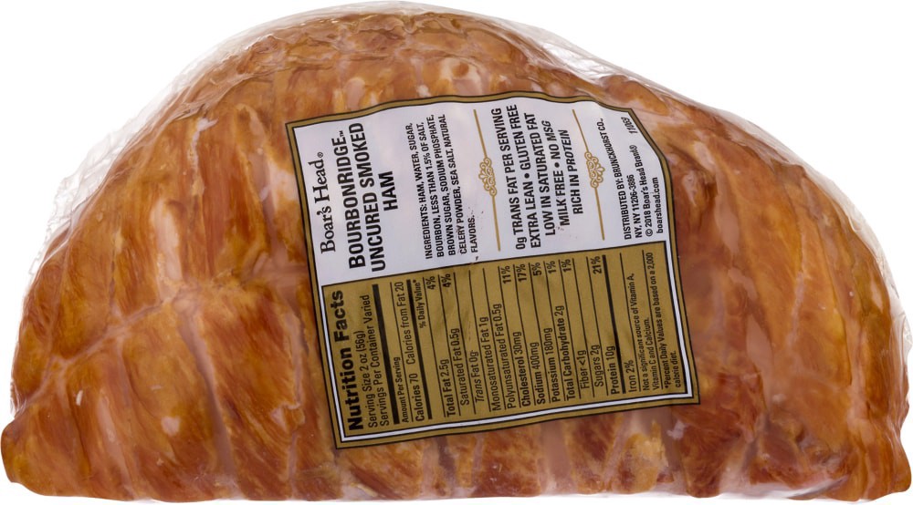 slide 2 of 4, Boar's Head Bold Bourbonridge Uncured Smoked Ham Fresh Sliced Deli Meat, per lb