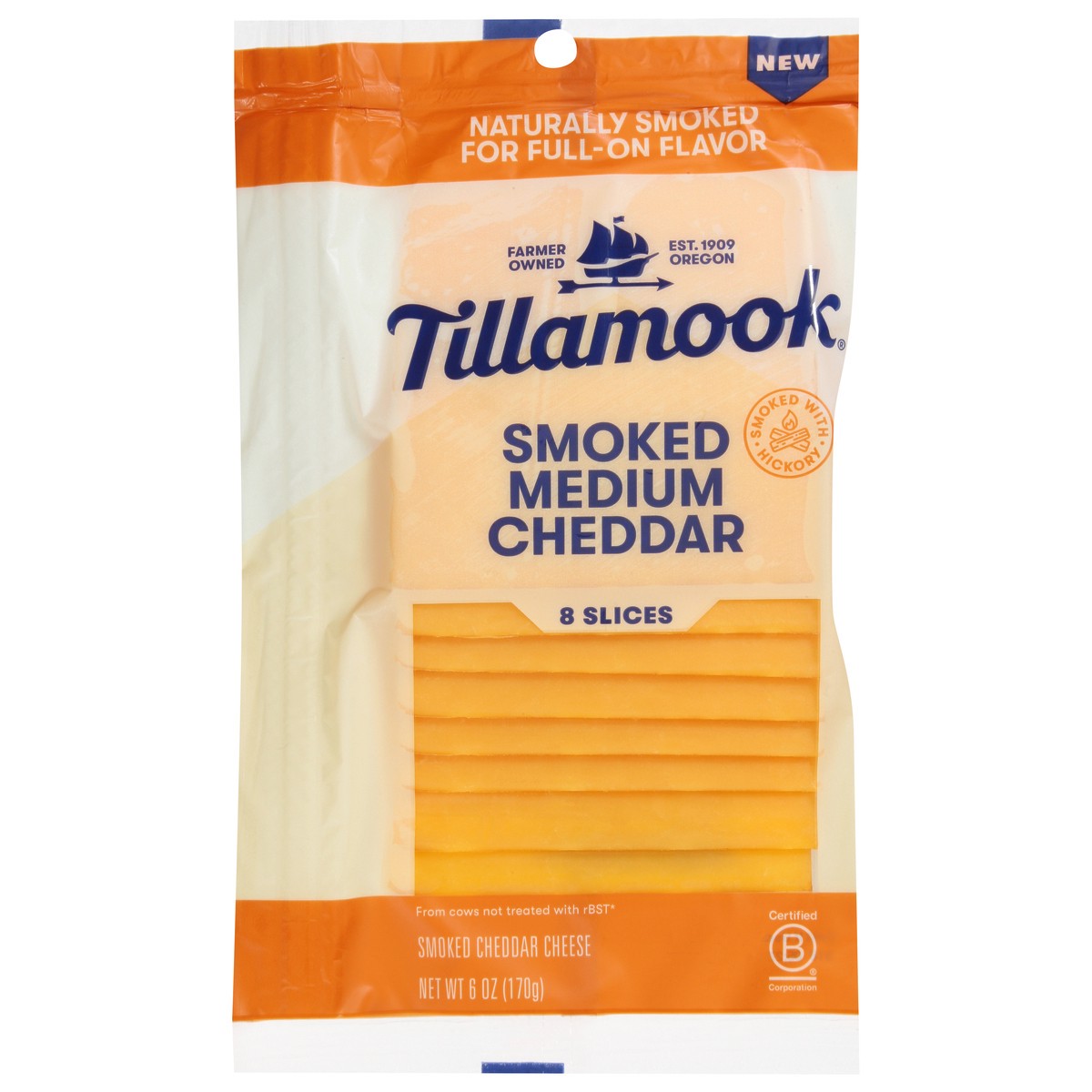 slide 3 of 14, Tillamook Smoked Medium Yellow Cheddar Slices 6oz - 6 OZ, 6 oz