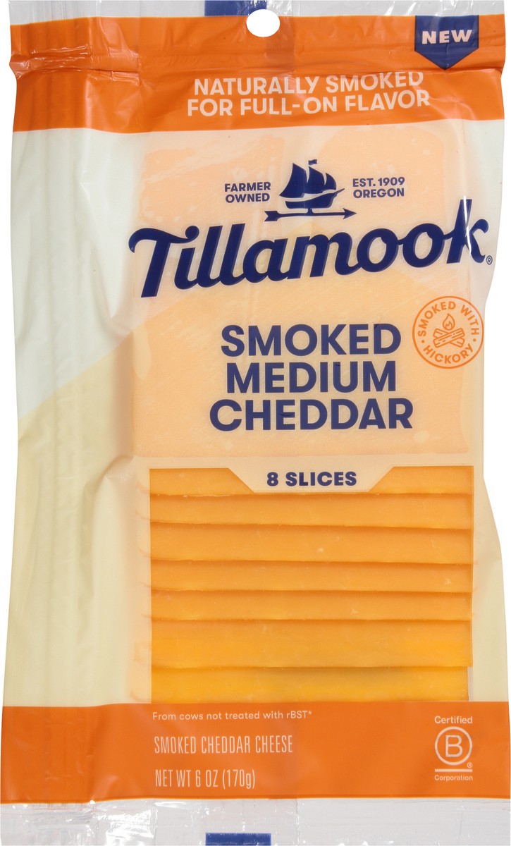 slide 11 of 14, Tillamook Smoked Medium Yellow Cheddar Slices 6oz - 6 OZ, 6 oz