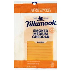 Tillamook Smoked Medium Yellow Cheddar Cheese Slices, 6 oz