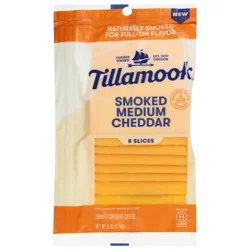 Tillamook Smoked Medium Yellow Cheddar Cheese Slices, 6 oz
