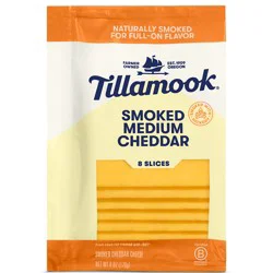 Tillamook Smoked Medium Yellow Cheddar Cheese Slices, 6 oz