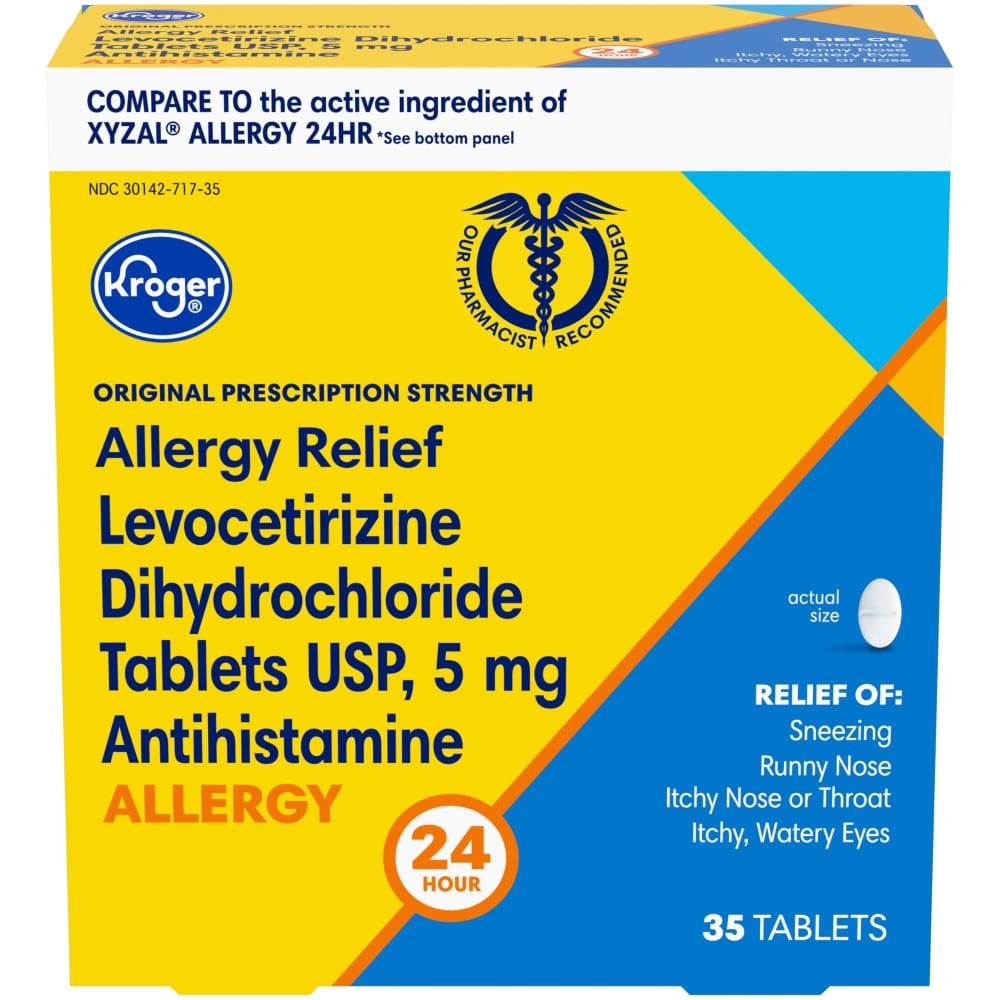 slide 1 of 1, Kroger Original Prescription Strength Allergy Relief Tablets, 35 ct
