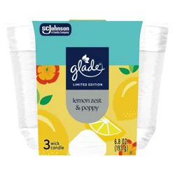 Glade 3-Wick Candle - Lemon Zest & Poppy - 6.8 oz