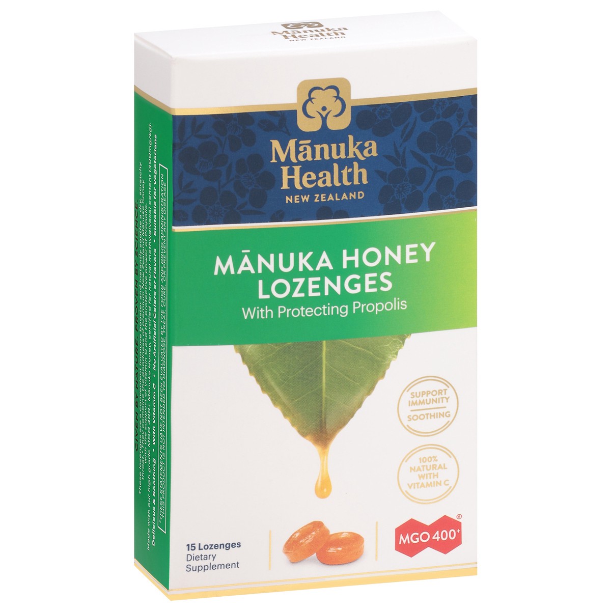 slide 2 of 9, Manuka Health MGO 400+ Manuka Honey Lozenges with Protecting Propolis 15 ea, 15 ct