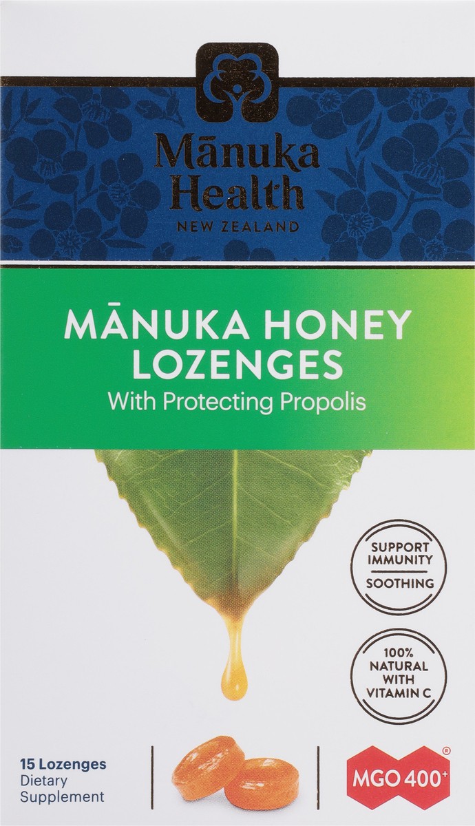slide 6 of 9, Manuka Health MGO 400+ Manuka Honey Lozenges with Protecting Propolis 15 ea, 15 ct