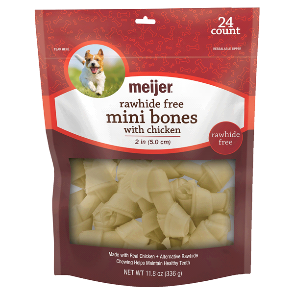 slide 1 of 1, Meijer Alt Rawhide Chicken Mini Bones 24, 24 ct