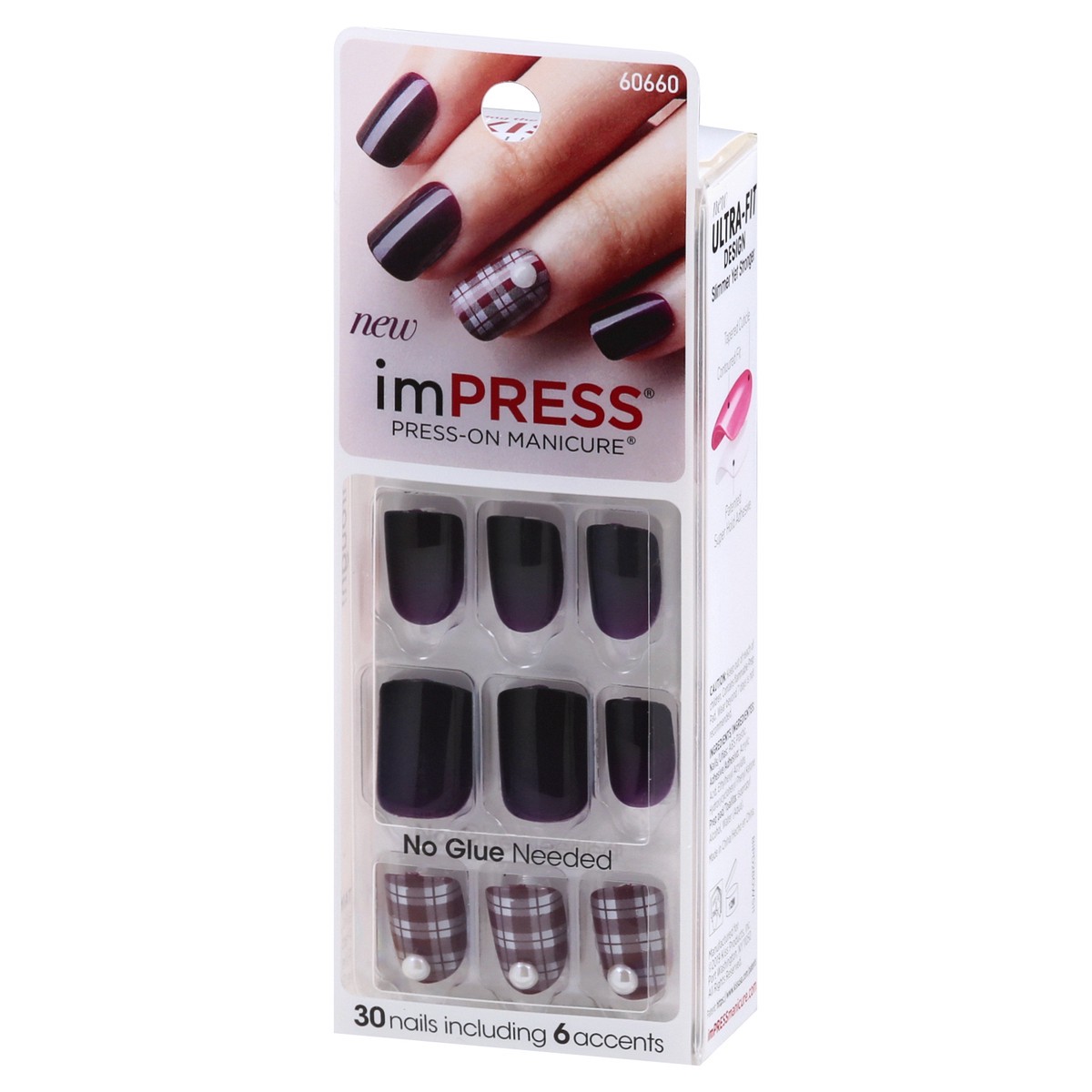 slide 2 of 9, imPRESS Press-on Manicure Bright as a Feather Nails 1 ea, 24 ct