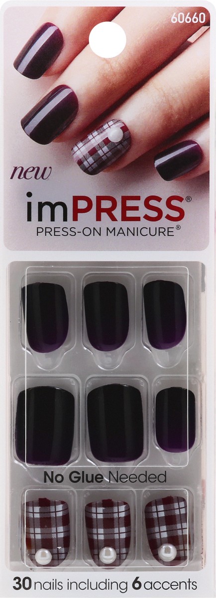 slide 1 of 9, imPRESS Press-on Manicure Bright as a Feather Nails 1 ea, 24 ct