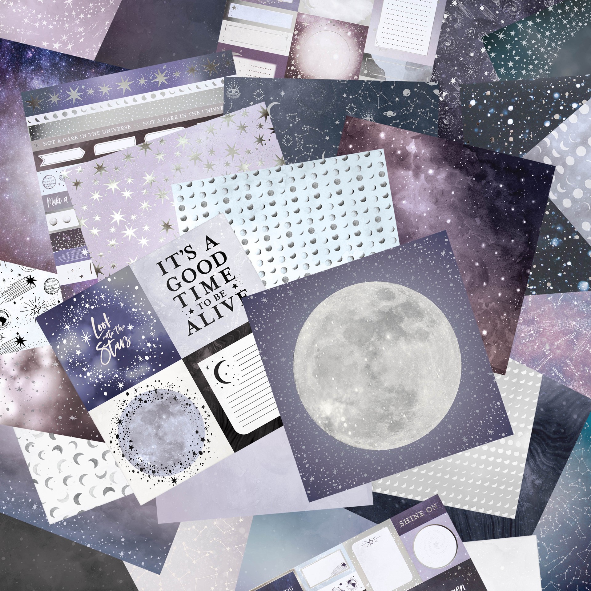 slide 3 of 3, 12" X 12" Silver Starlight Paper Pad By Recollections, 58 Sheets, 12 in x 12 in