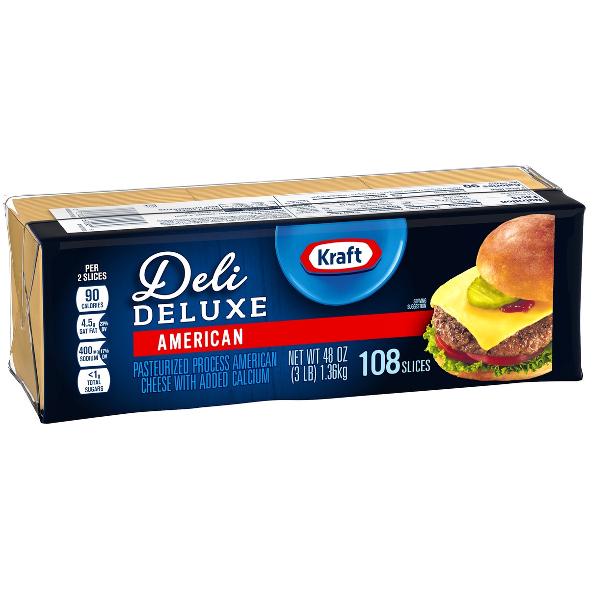 slide 9 of 9, Kraft Deli Deluxe American Cheese Slices, 108 ct Pack, 108 pk