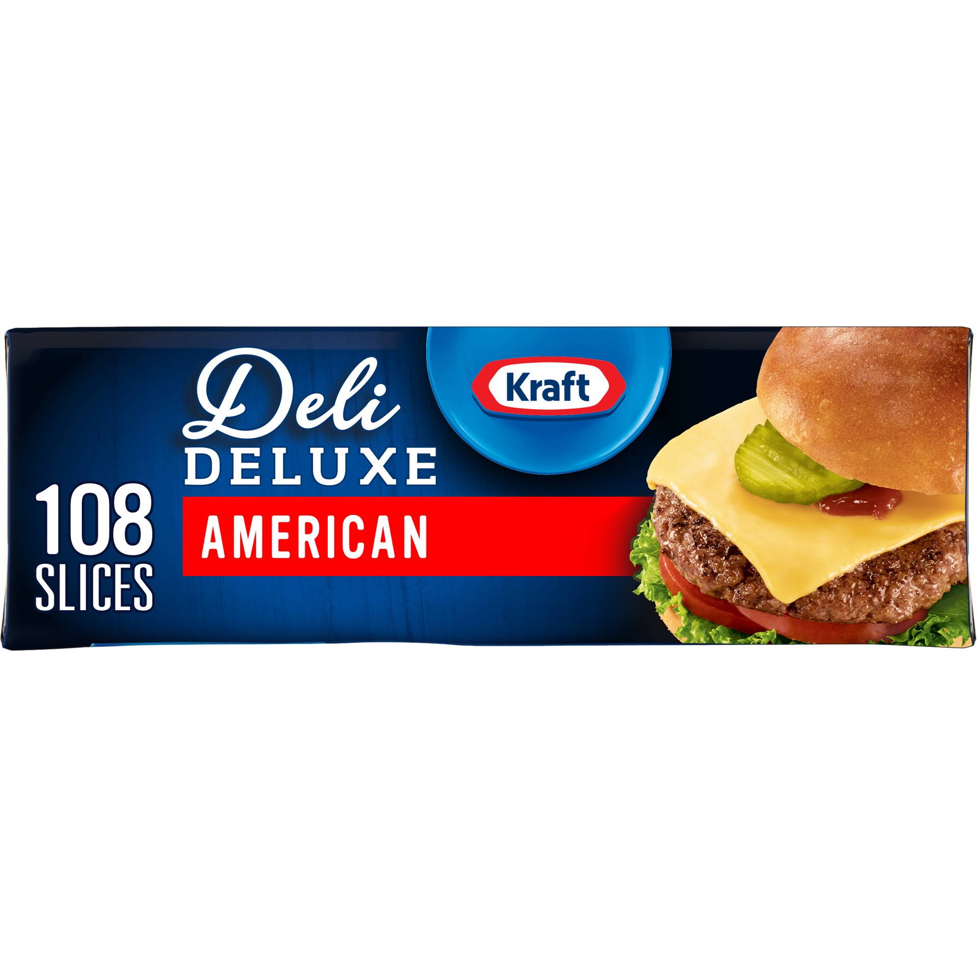 slide 1 of 9, Kraft Deli Deluxe American Cheese Slices, 108 ct Pack, 108 pk