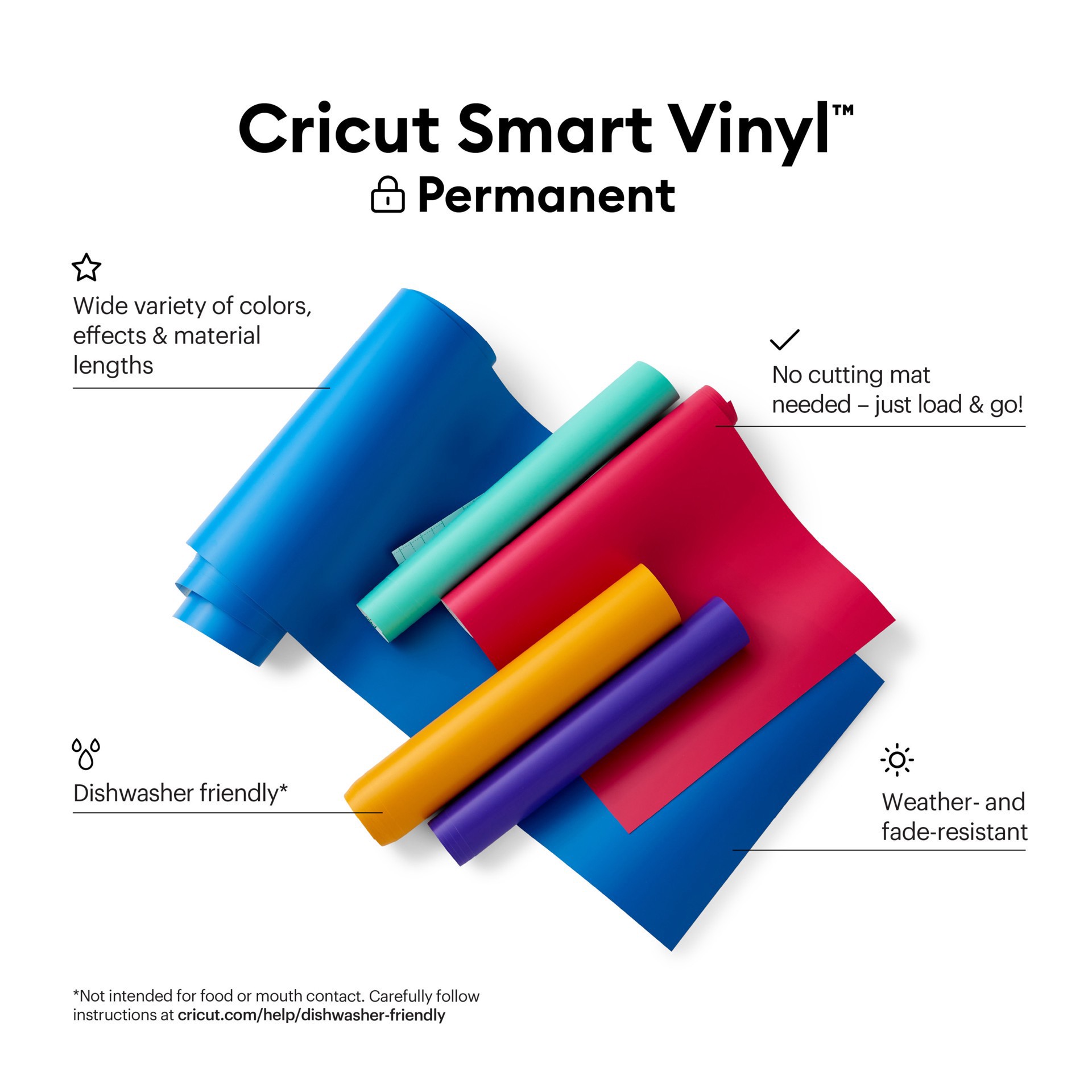 slide 7 of 7, Cricut Permanent Smart Vinyl 21ft. Value Roll, 13 in x 21 ft