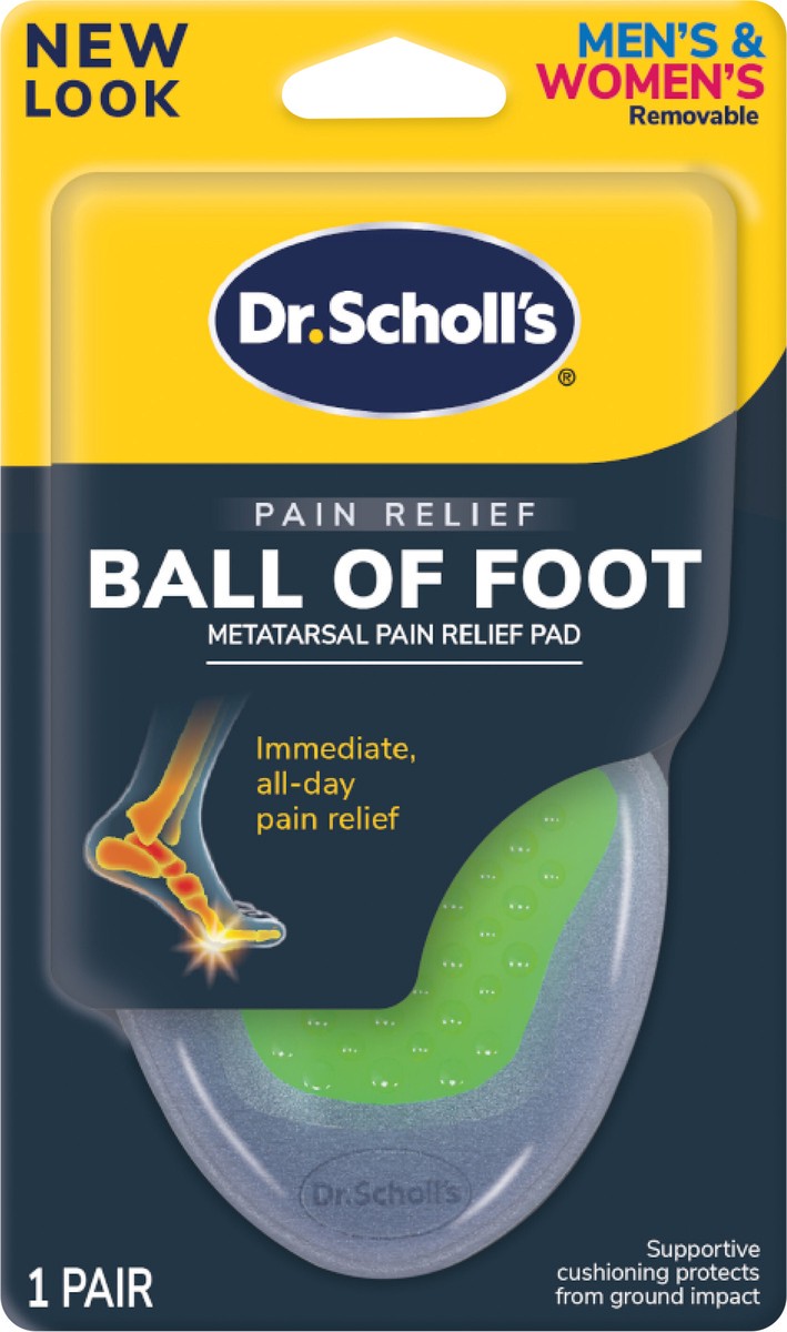 slide 3 of 6, Dr. Scholl's Ball of Foot Metatarsal Pain Relief Pad, Insoles for Immediate & All-Day Ball of Foot Pain Relief and Support by Lifting and Reducing Pressure, Men's and Women's, Unisex 1 Pair of Cushion Inserts, 1 ct