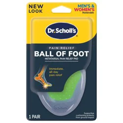 Dr. Scholl's Ball of Foot Metatarsal Pain Relief Pad, Insoles for Immediate & All-Day Ball of Foot Pain Relief and Support by Lifting and Reducing Pressure, Men's and Women's, Unisex 1 Pair of Cushion Inserts