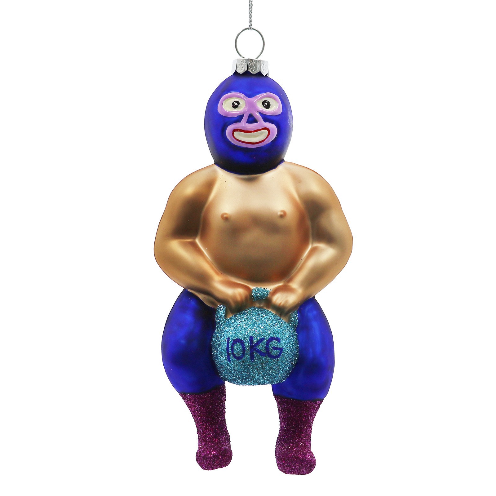 slide 4 of 4, 6" Luchador Glass Ornament By Ashland, 2.75 in x 1.75 in x 6 in