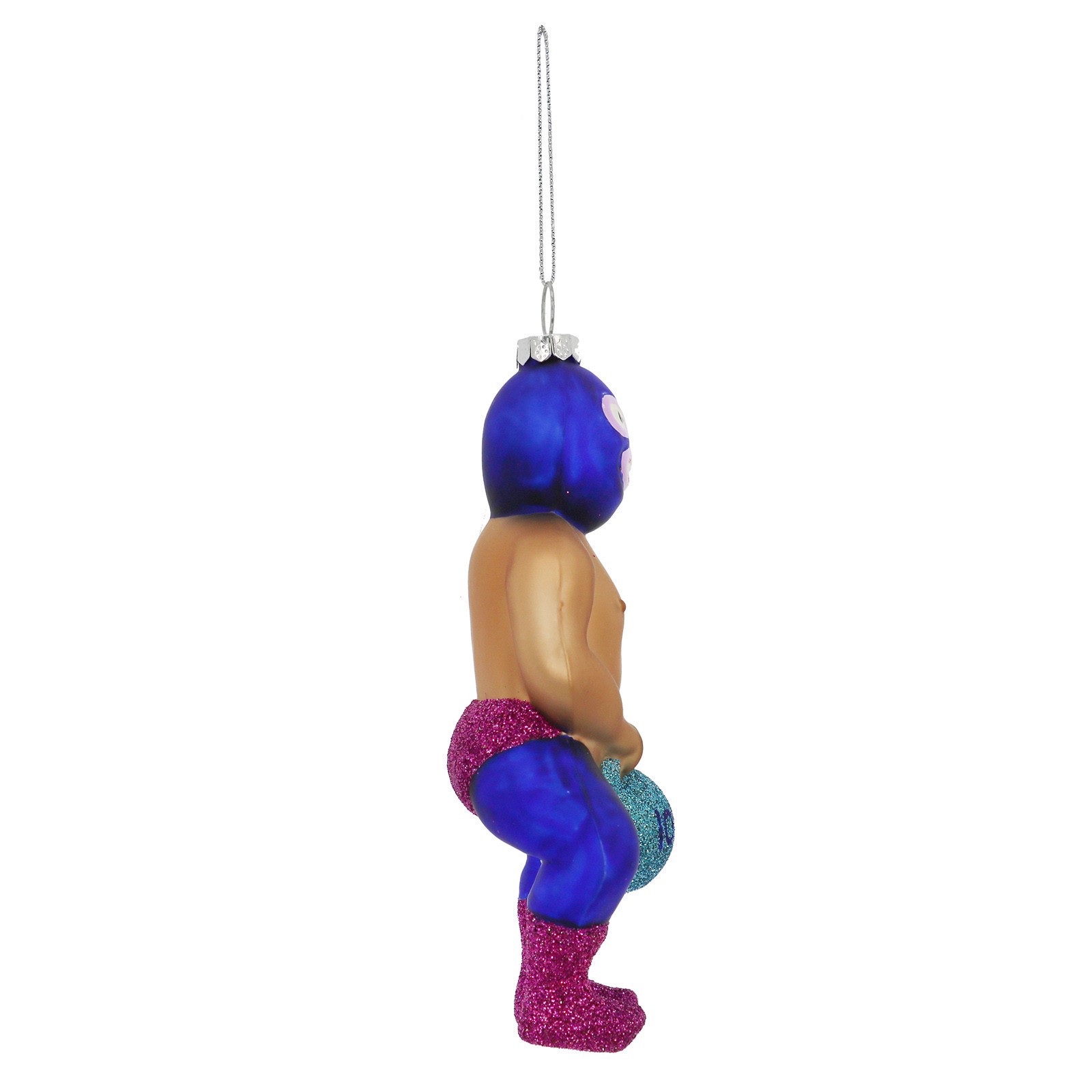slide 2 of 4, 6" Luchador Glass Ornament By Ashland, 2.75 in x 1.75 in x 6 in