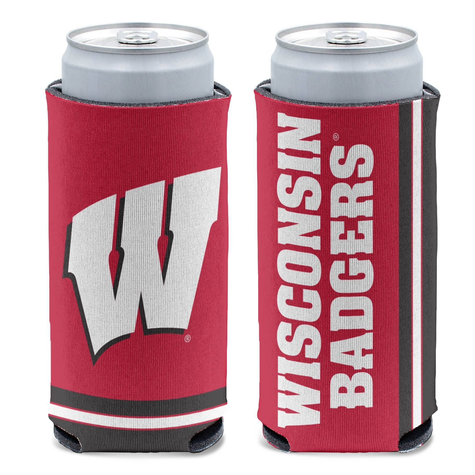 NCAA Wisconsin Badgers Slim Can Cooler 1 ct Shipt