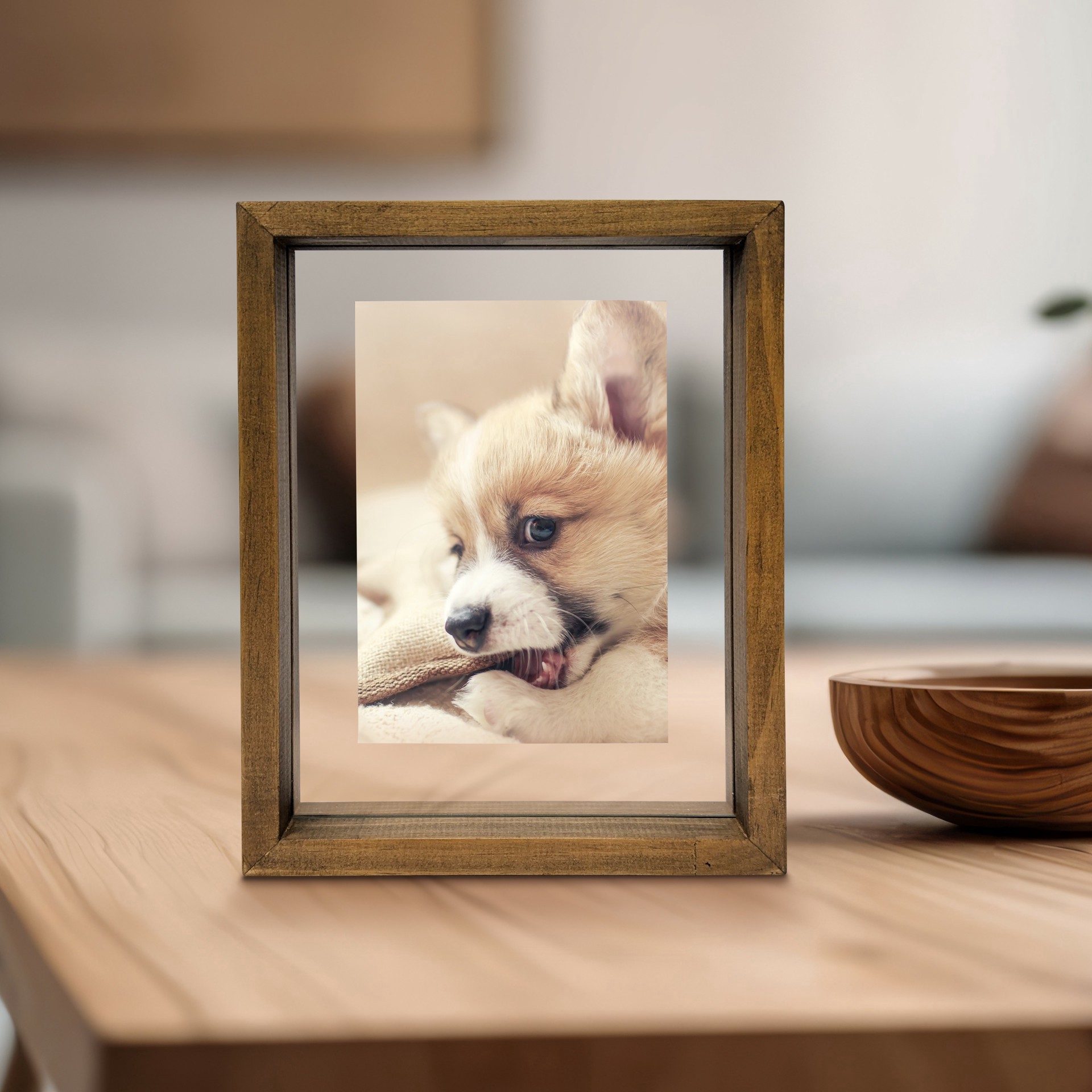 slide 5 of 6, Expressions Brown Linear Wood Float Frame By Studio Decor, 4 in x 6 in