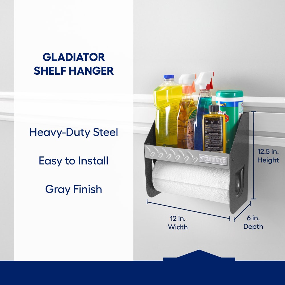 slide 2 of 4, Gladiator Shelf hanger 12-in Gray Steel, 1 ct