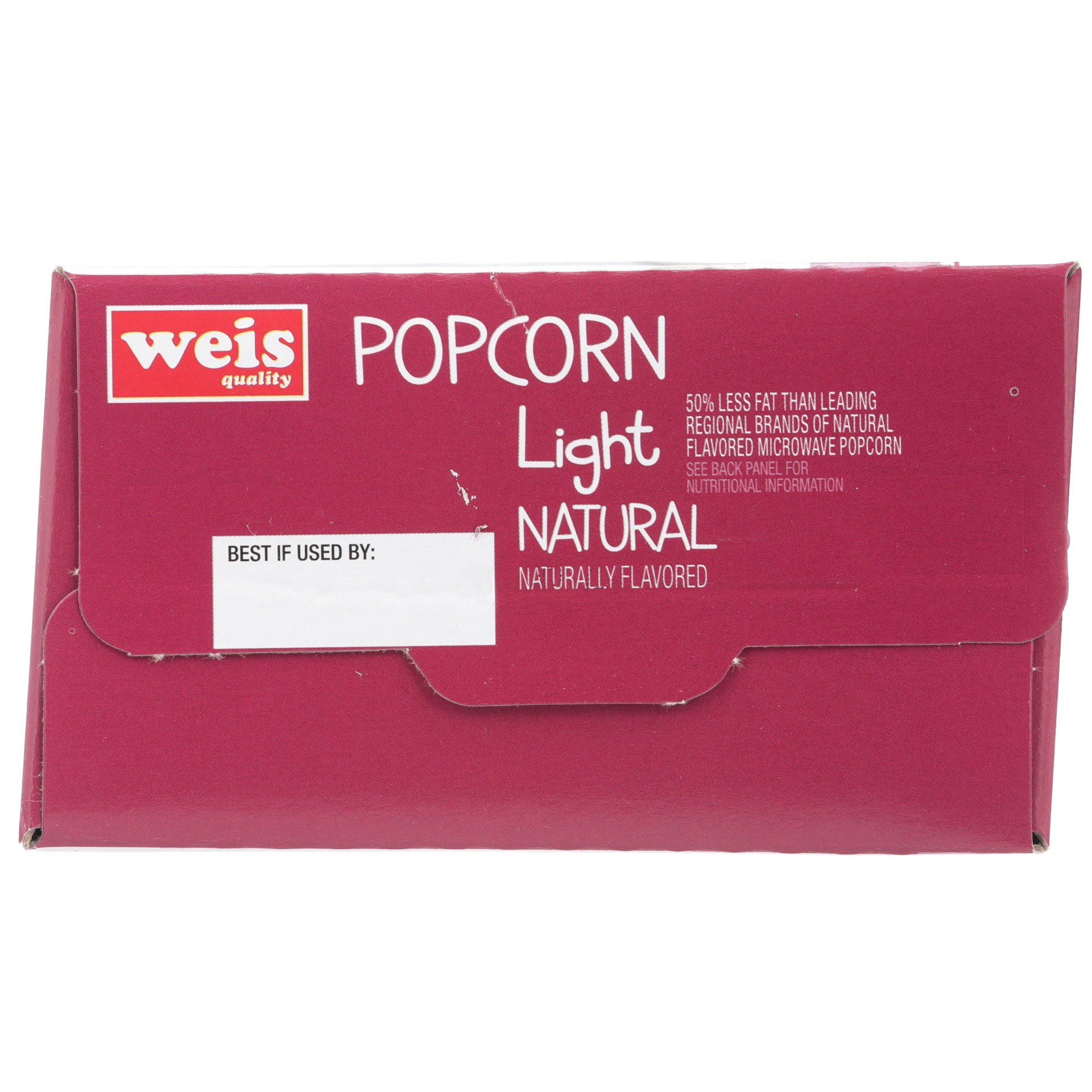 slide 4 of 6, Weis Quality Light Natural Flavor Microwave Popcorn, 8.7 oz