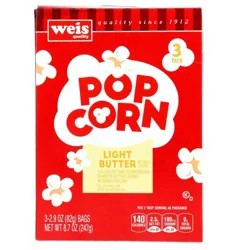 Weis Quality Light Natural Flavor Microwave Popcorn