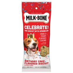 Milk-Bone Vanilla Dipped Birthday Large Dog Treat Crunchy Biscuit - 2.9 oz