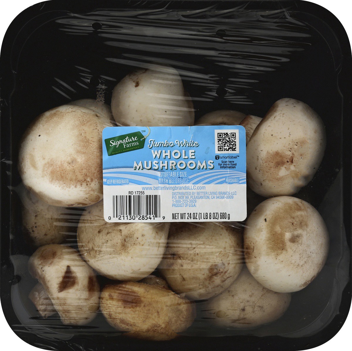 slide 2 of 4, Signature Kitchens Jumbo White Mushrooms, 24 oz