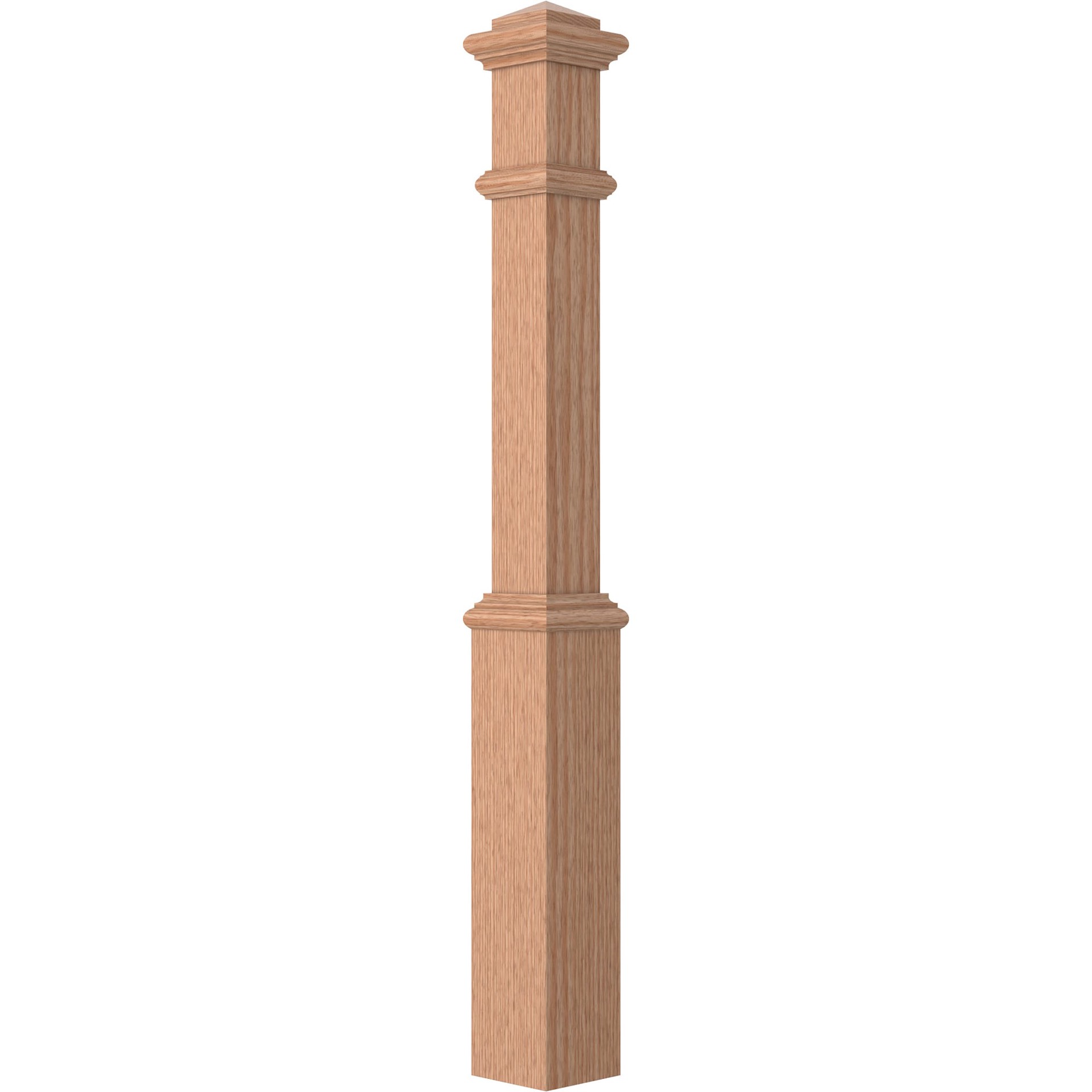 slide 1 of 3, L.J. Smith Stair Systems 56-in x 5.5-in Unfinished Red oak Classic Starting Stair Newel Post, 1 ct