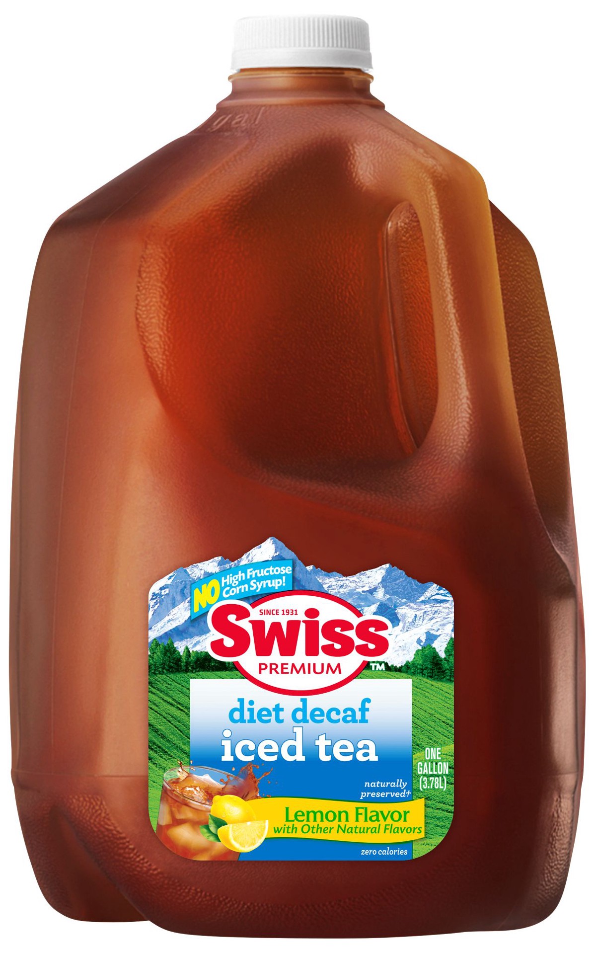slide 1 of 1, Swiss Premium Decaf Diet Tea with Lemon - 1 Gallon Plastic Jug - 1 gal, 1 gal