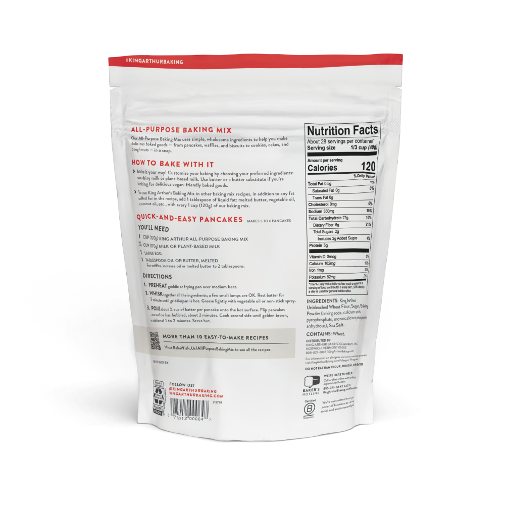 slide 2 of 2, King Arthur Baking Company All Purpose Baking Mix, 40 oz