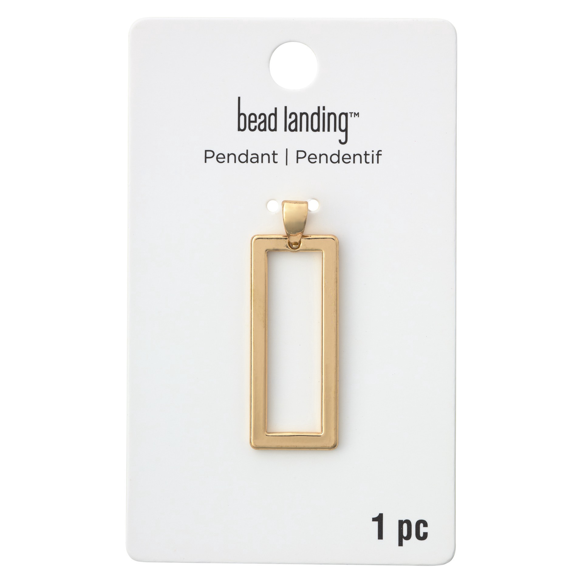 slide 2 of 2, Gold Open Rectangle Pendant By Bead Landing, 15mm x 37mm