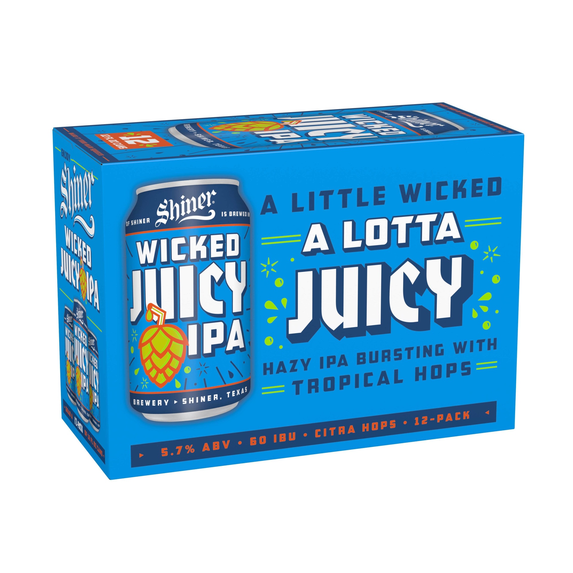 slide 1 of 1, Shiner Wicked Juicy IPA Beer, 12 ct; 12 oz