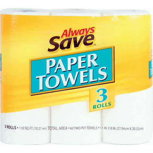 slide 1 of 1, Always Save Paper Towel, 3 ct