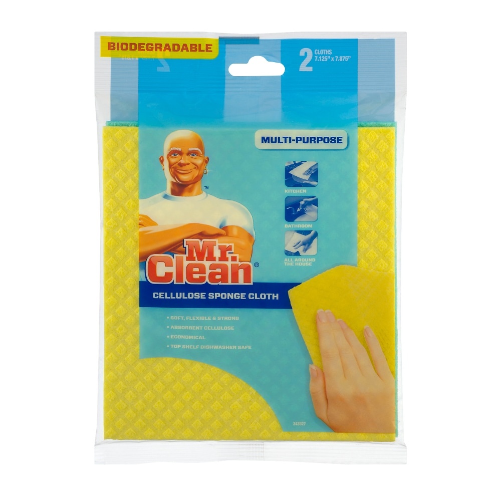 slide 1 of 1, Mr. Clean Cellulose Sponge Cloth Multipurpose, 2 ct