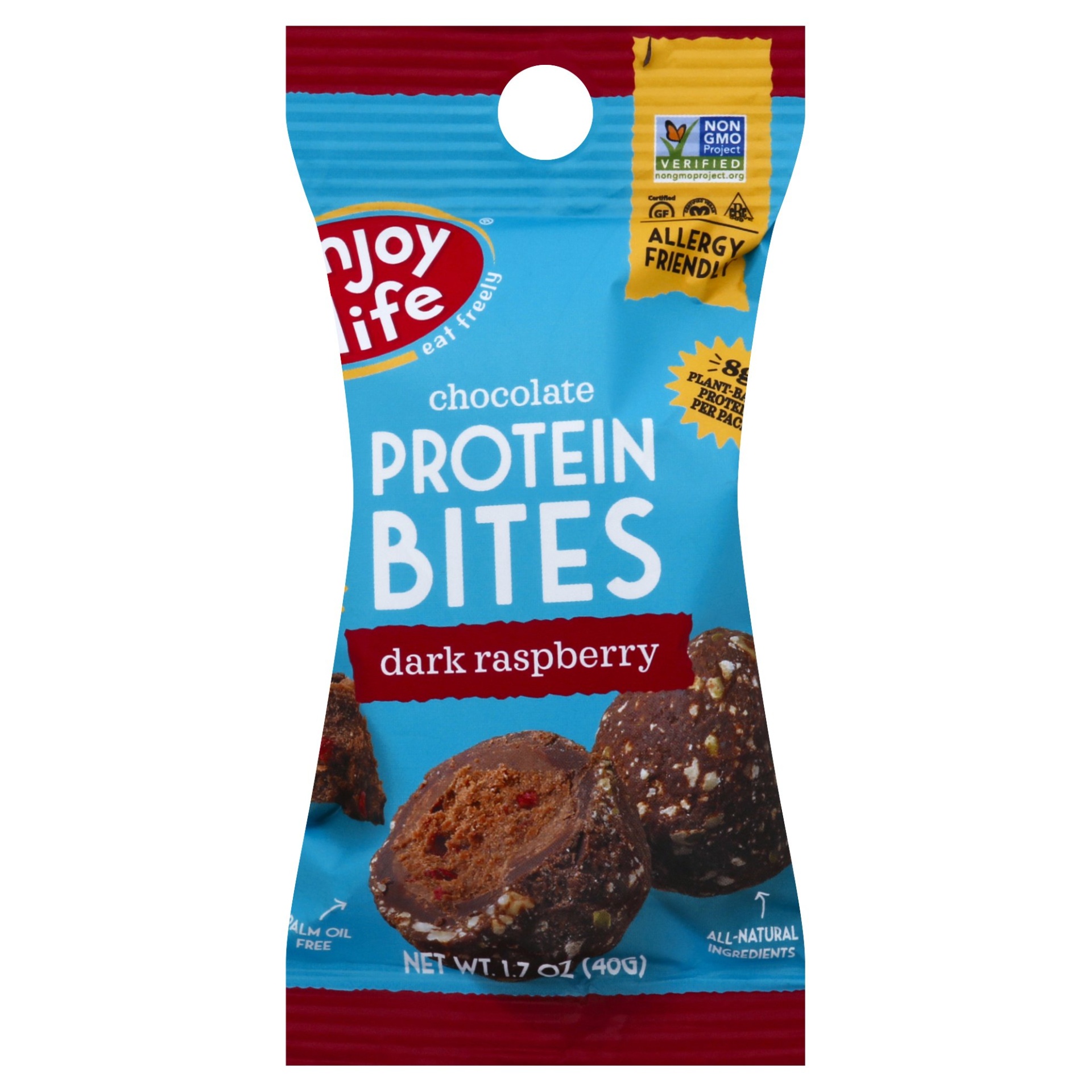 slide 1 of 9, Enjoy Life Foods Gluten Free, Allergy Friendly Dark Raspberry Protein Bites, 1.7 oz