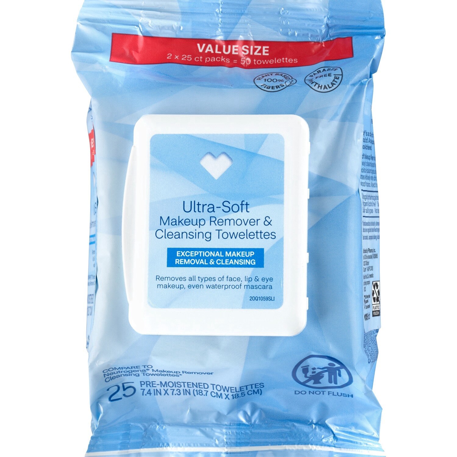 slide 1 of 1, CVS Beauty Makeup Remover Cleansing Cloth Towelettes, 50/Pack, 1 ct