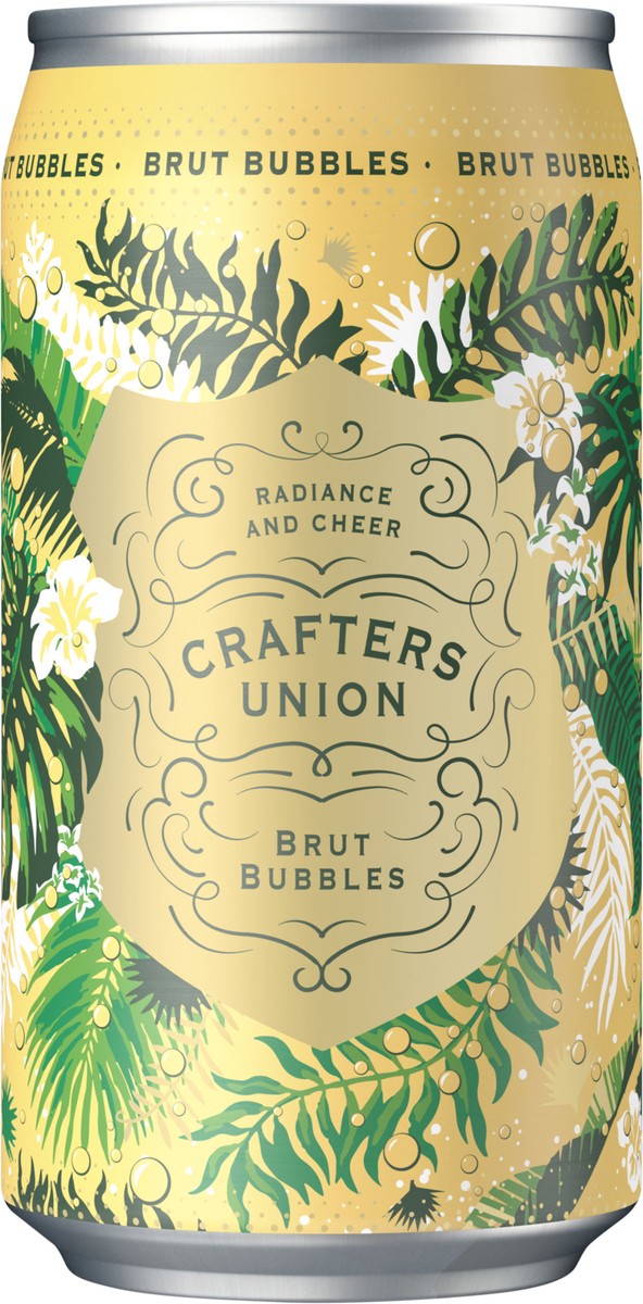 slide 2 of 2, Crafters Union Bubbles Brut White Wine, 375 mL Can, 12.68 fl oz