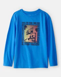 Carter's Boys Basketball Long-Sleeve Graphic Tee - Blue Blue XS
