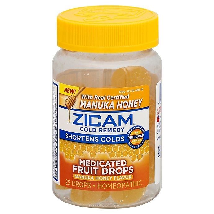 slide 1 of 1, Zicam Cold Remedy Manuka Honey Medicated Fruit Drops, 25 ct