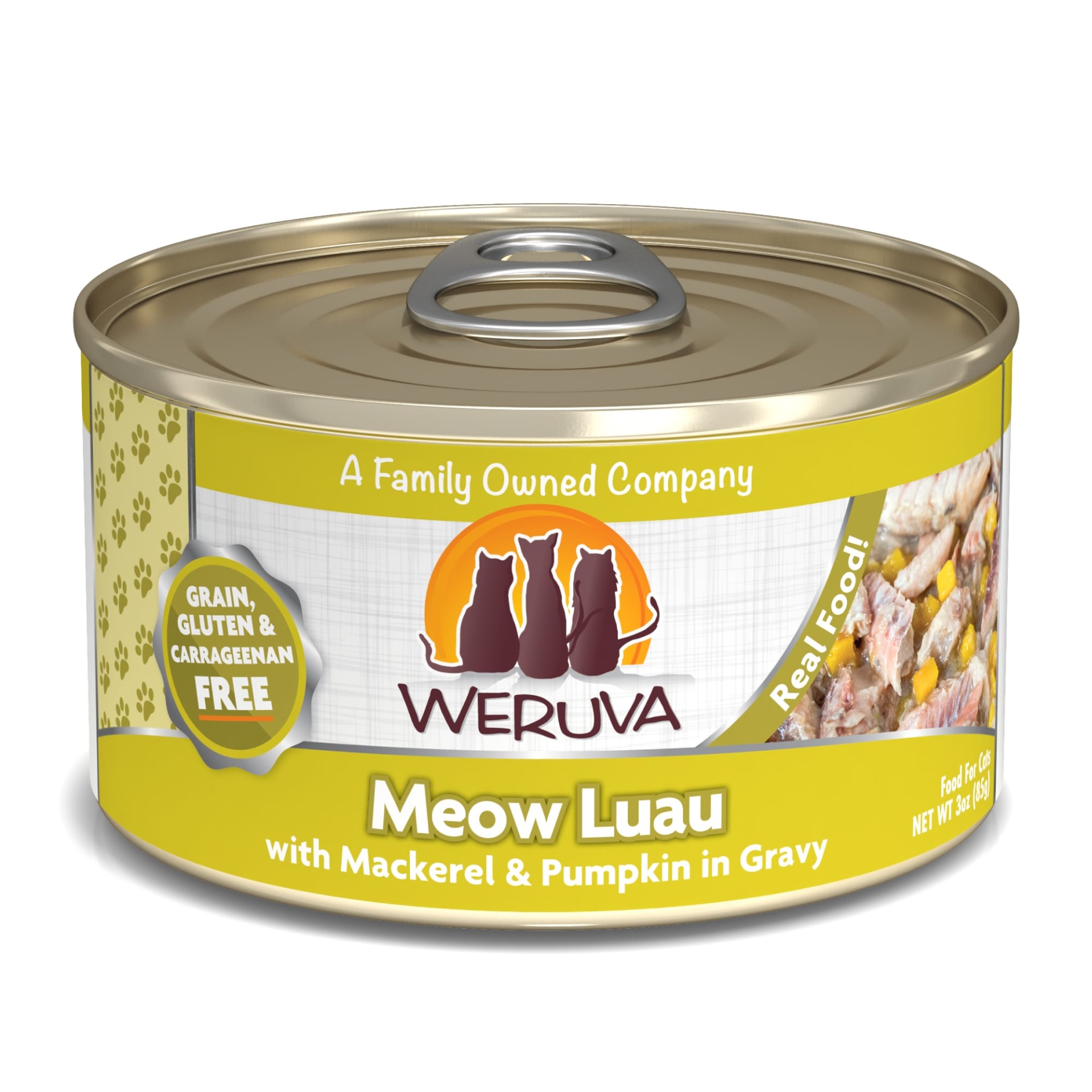 slide 1 of 1, Weruva Classics Meow Luau with Mackerel & Pumpkin in Gravy Wet Cat Food, 3 oz., 1 ct