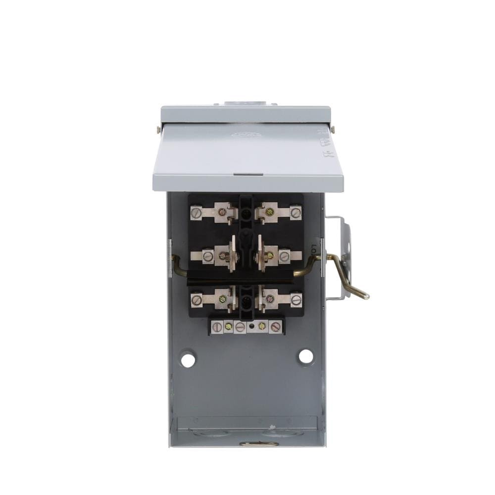 slide 3 of 5, GE 100 Amp Single phase (124V/240V) Non-fusible Outdoor Light-duty Safety switch Disconnect, 1 ct