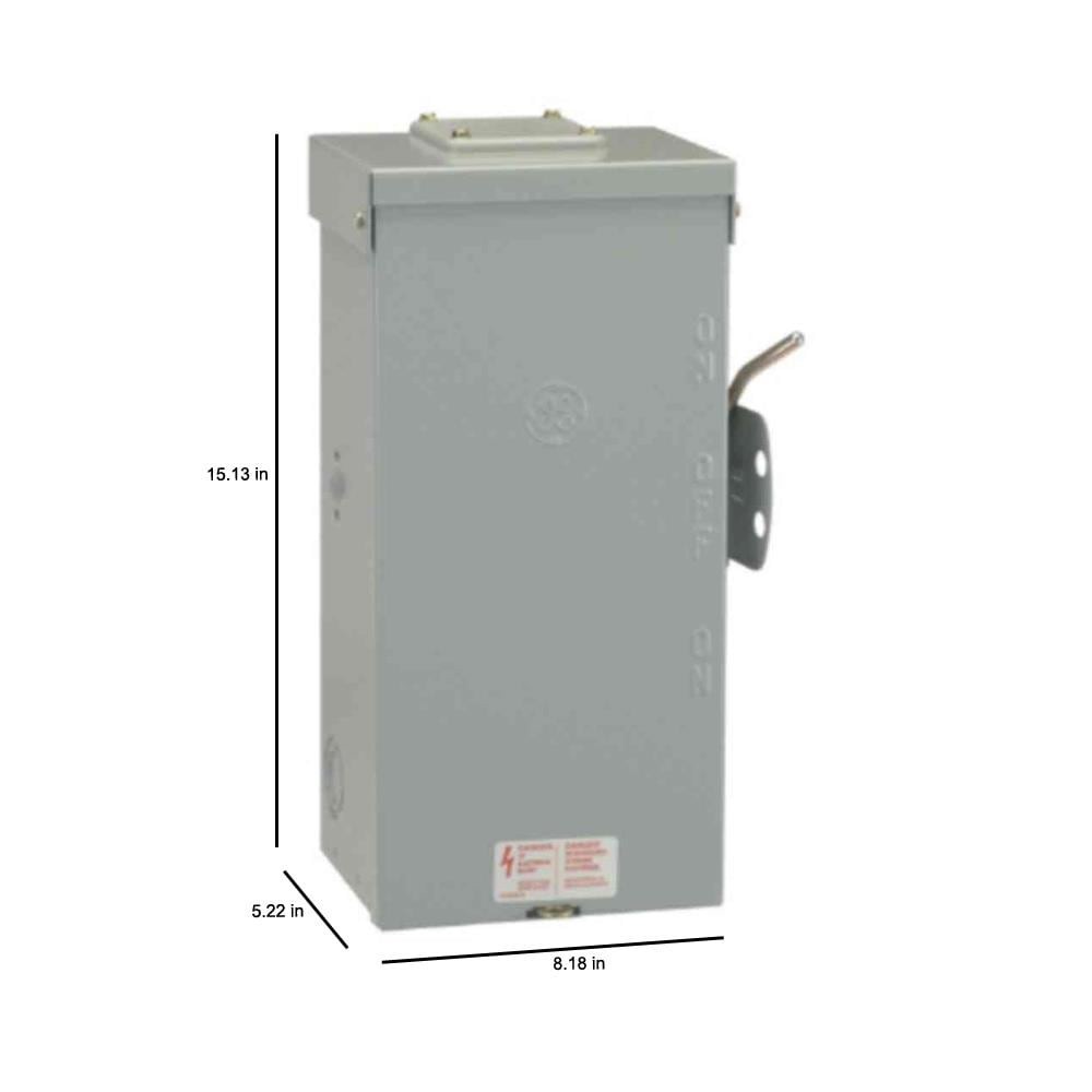 slide 5 of 5, GE 100 Amp Single phase (124V/240V) Non-fusible Outdoor Light-duty Safety switch Disconnect, 1 ct