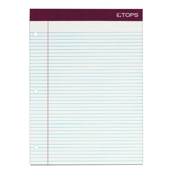 slide 4 of 4, TOPS Double Docket Gold Writing Pads, Narrow Ruled, 3-Hole Punched, White, 2 ct