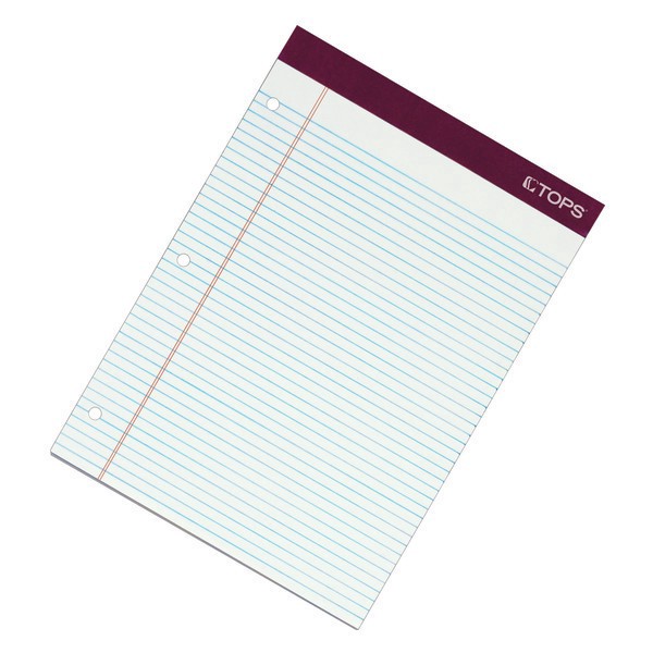 slide 2 of 4, TOPS Double Docket Gold Writing Pads, Narrow Ruled, 3-Hole Punched, White, 2 ct